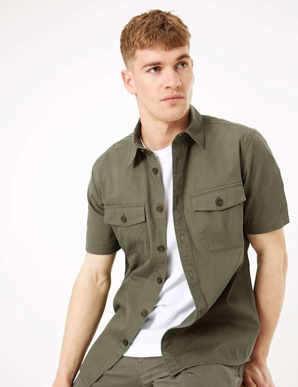 Pure Cotton Utility Overshirt
