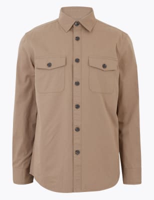 Pure Cotton Utility Overshirt | M&S Collection | M&S