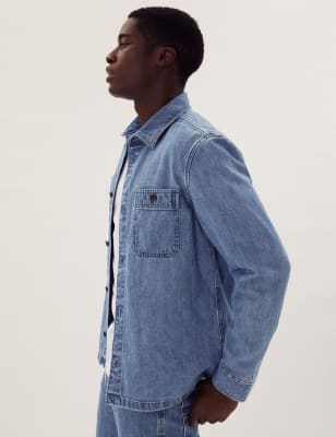 

Mens M&S Collection Denim-Overshirt, Denim