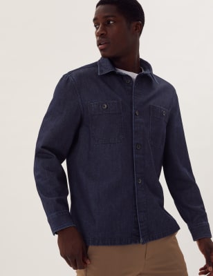 Denim on sale overshirt men