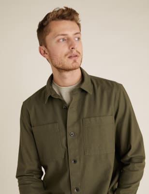 Twill Utility Overshirt for Men