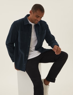 

M&S Collection Cubrecamisas de pana 100% algodónMens - Navy, Navy