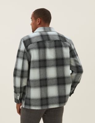 Cotton Rich Double Faced Check Overshirt