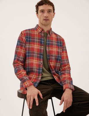 Pure Cotton Flannel Checked Shirt