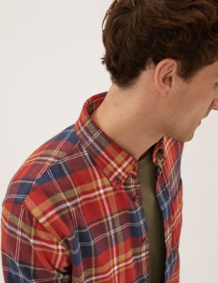 Pure Cotton Flannel Check Shirt