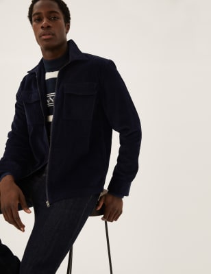 

Mens M&S Collection Cord-Oberhemd aus reiner Baumwolle - Dark Navy, Dark Navy
