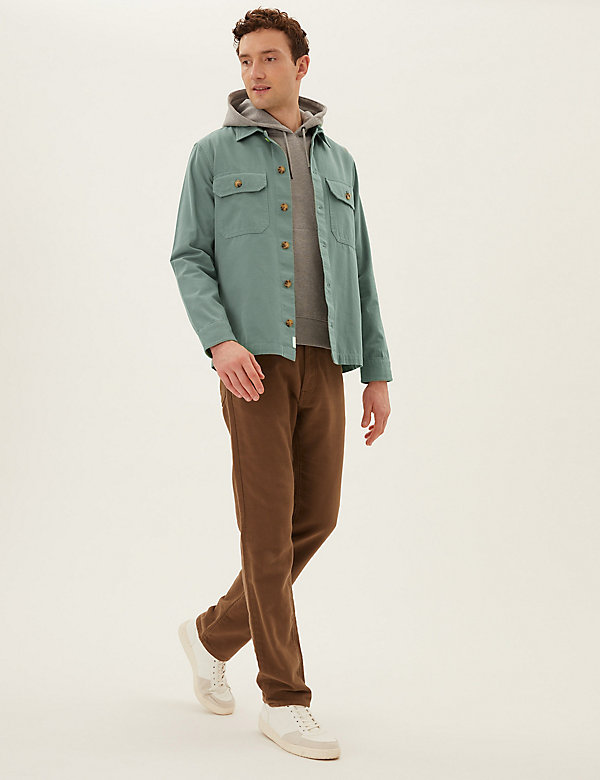 Pure Cotton Garment Dyed Overshirt - ID