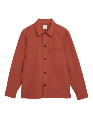 

Mens M&S Collection Cotton Blend Overshirt - Medium Red, Medium Red