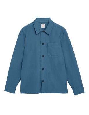 

Mens M&S Collection Cotton Blend Overshirt - Midnight Mix, Midnight Mix