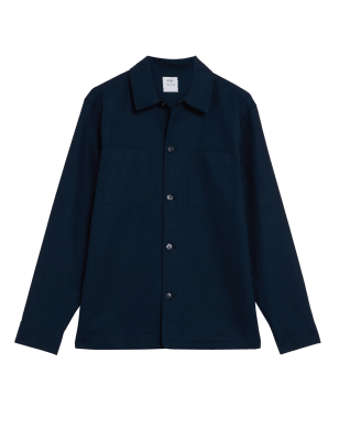 

Mens M&S Collection Overshirt aus Leinenmischgewebe - Navy, Navy