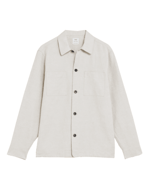 

Mens M&S Collection Overshirt aus Leinenmischgewebe - Light Natural, Light Natural