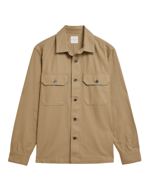 

Mens M&S Collection Pure Cotton Overshirt - Ecru, Ecru