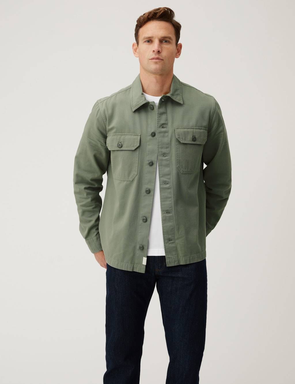 Pure Cotton Utility Overshirt image 2
