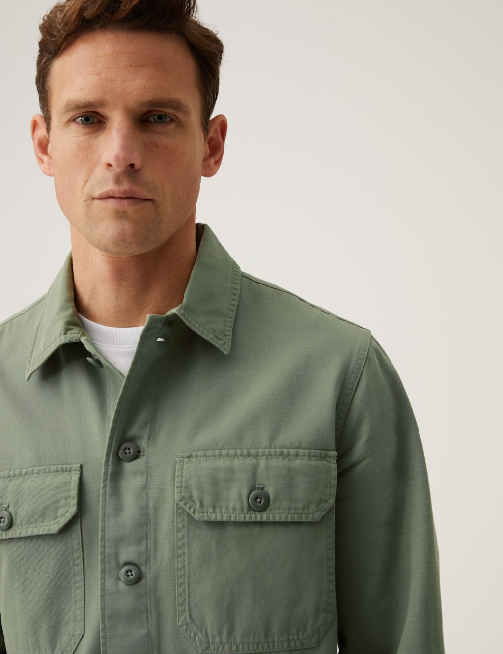 Pure Cotton Utility Overshirt image 3