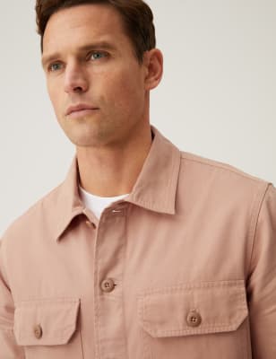 

Mens M&S Collection Pure Cotton Utility Overshirt - Rust, Rust