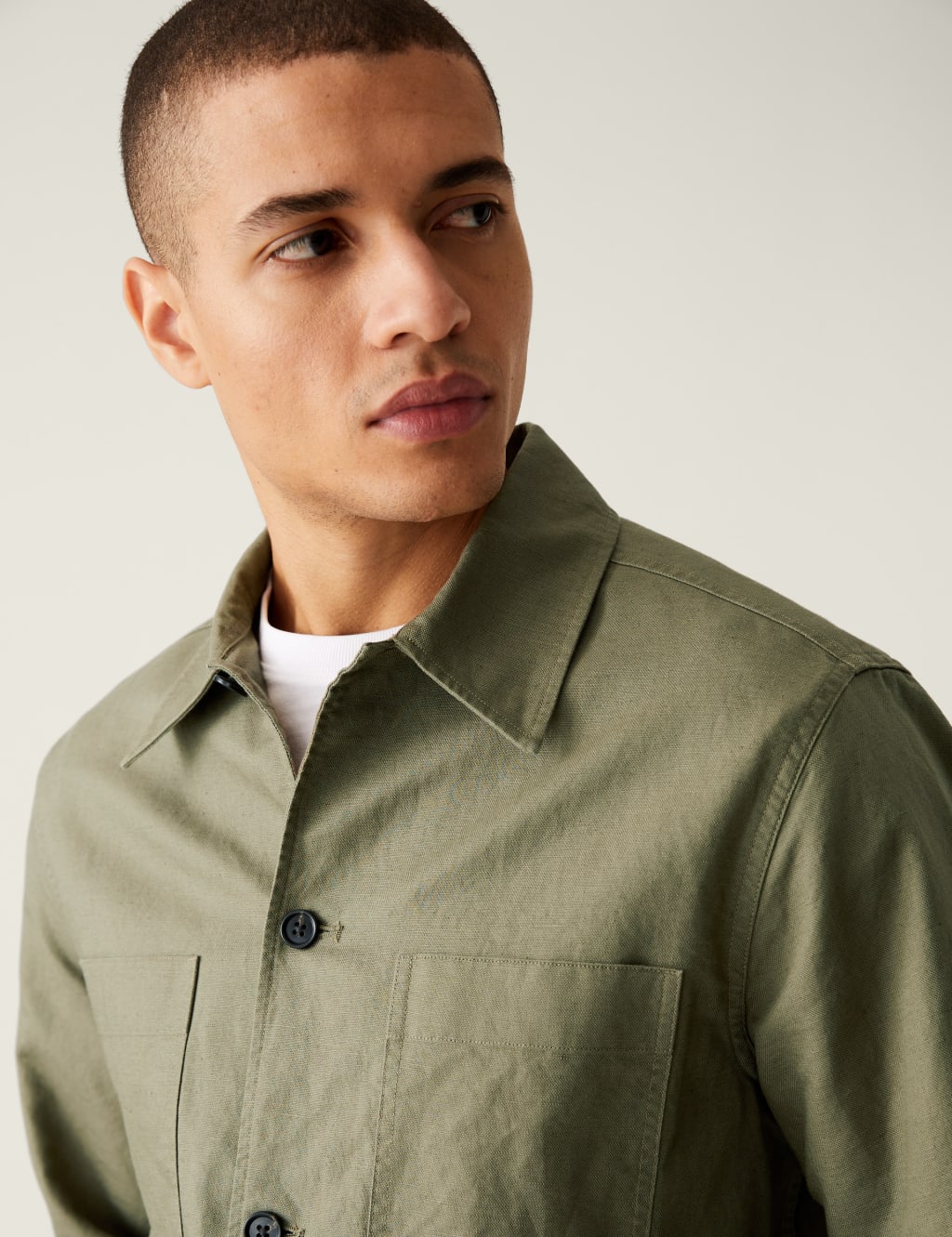Easy Iron Linen Blend Overshirt image 3