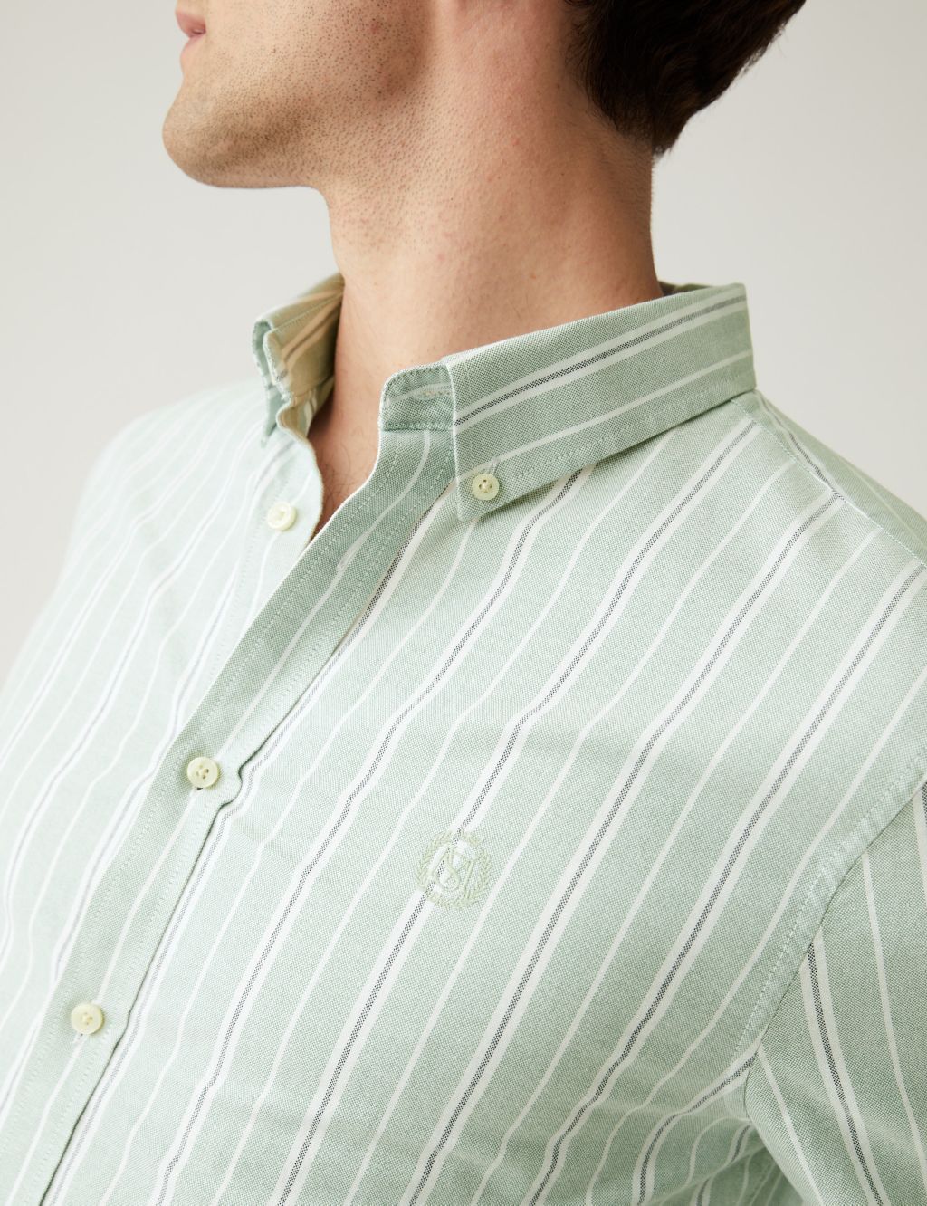 Pure Cotton Striped Oxford Shirt image 3