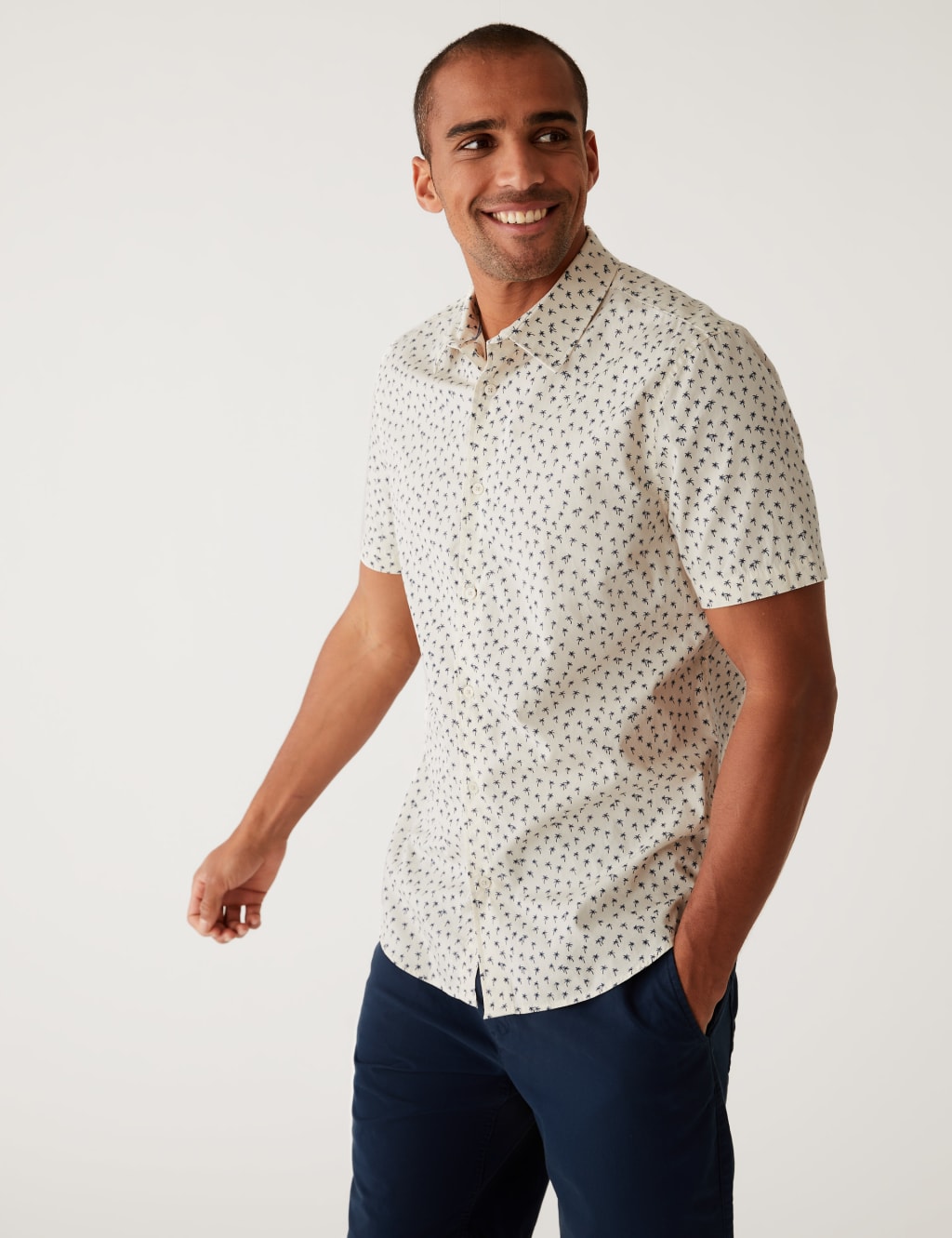 Pure Cotton Palm Tree Print Shirt image 1