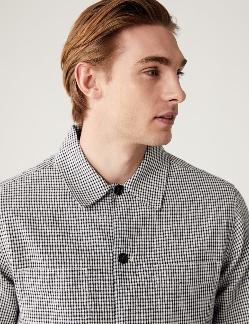 Linen Blend Check Overshirt image 3