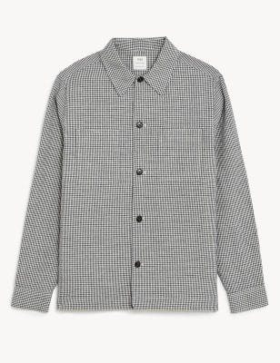 Linen Blend Check Overshirt