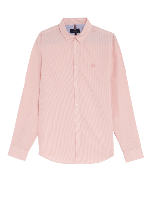 

Mens M&S Collection Pure Cotton Striped Shirt - Copper, Copper