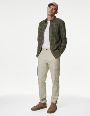 

Mens M&S Collection Kariertes Cordhemd - Green Mix, Green Mix