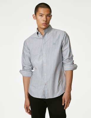 

M&S Collection Camisa Oxford 100% algodón de planchado fácil de rayasMens - Navy Mix, Navy Mix