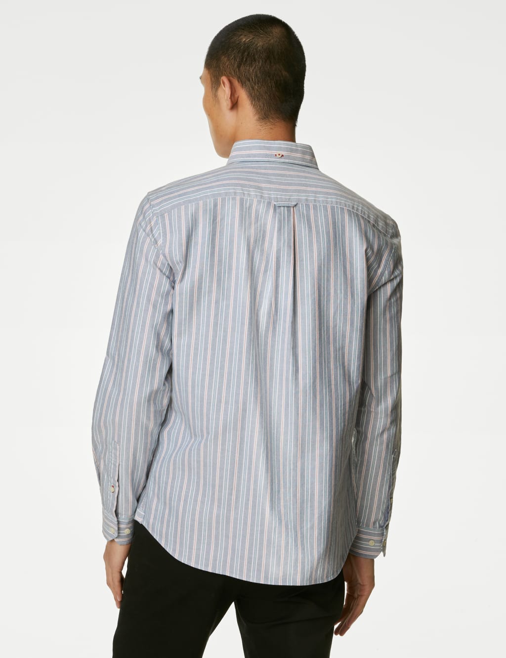 Easy Iron Pure Cotton Striped Oxford Shirt image 5
