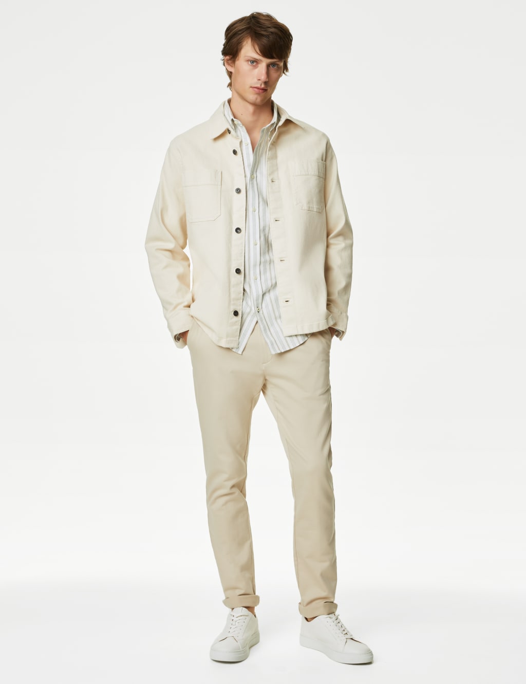 Easy Iron Pure Cotton Striped Oxford Shirt image 6
