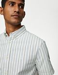 Easy Iron Pure Cotton Striped Oxford Shirt