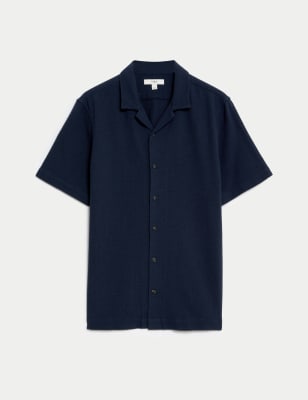 Pure Cotton Cuban Collar Shirt