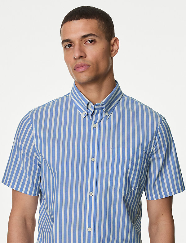 Easy Iron Striped Poplin Shirt - FR