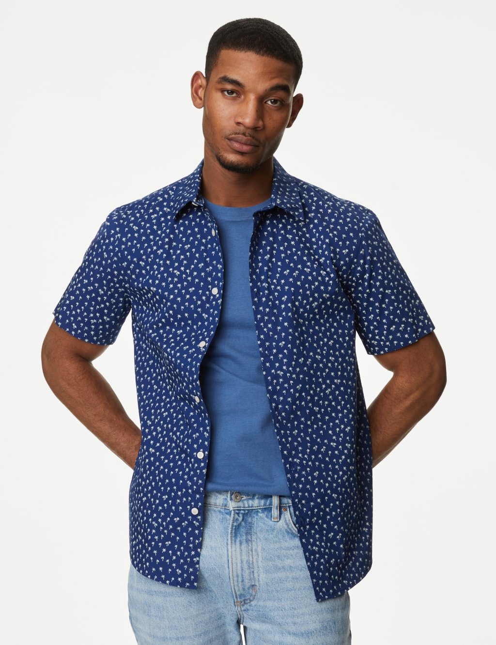 Easy Iron Pure Cotton Geometric Print Shirt