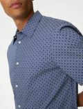 Easy Iron Pure Cotton Geometric Print Shirt