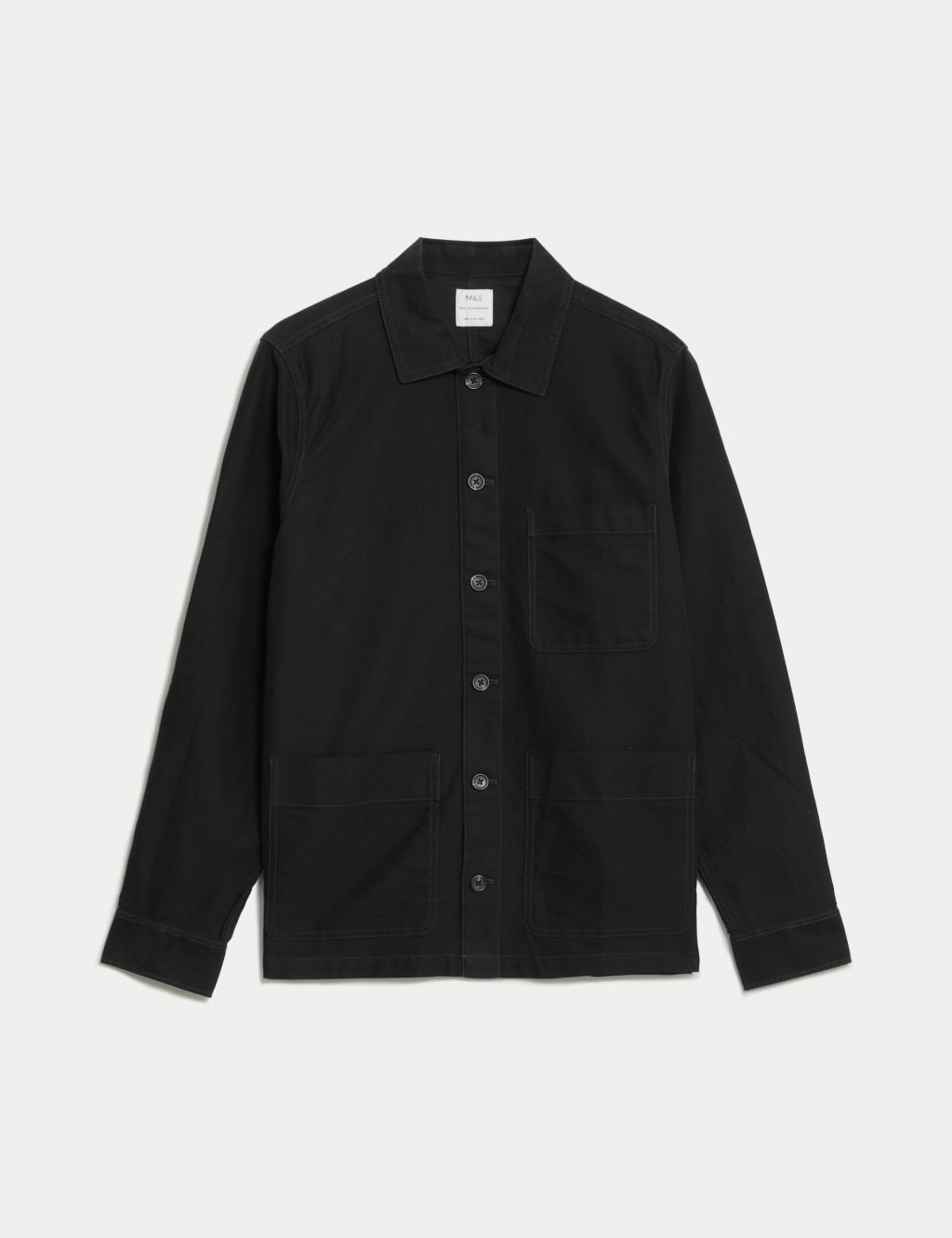 Men Oversized Shirt - Black - SM2505108B
