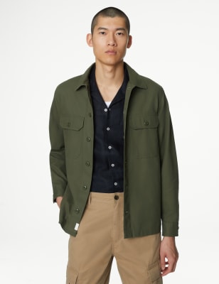 Pure Cotton Utility Overshirt