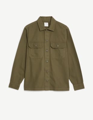 Pure Cotton Utility Overshirt