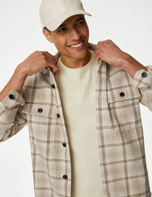 Cotton Blend Textured Overshirt - NZ