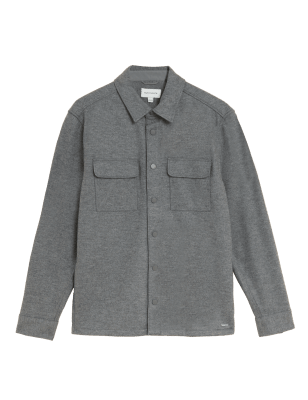 

Mens Autograph Wool Blend Overshirt - Mid Grey Marl, Mid Grey Marl