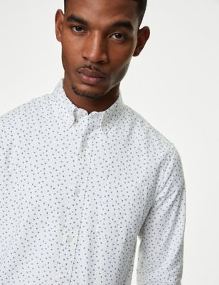 Buy Easy Iron Pure Cotton Print Oxford Shirt | M&S Collection | M&S