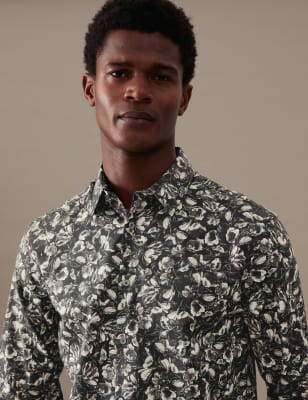 Cotton Rich Floral Shirt