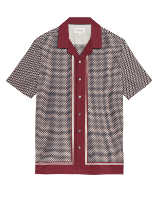 

Mens Autograph Cotton Rich Border Print Shirt - Red Mix, Red Mix