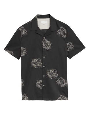 

Mens Autograph Cotton Rich Floral Shirt - Black, Black