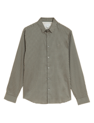 

Mens Autograph Cotton Rich Geometric Print Shirt - Multi/Neutral, Multi/Neutral