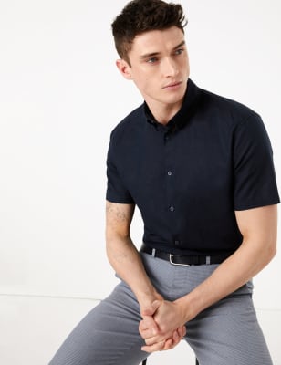 Easy Iron Linen Shirt M&S SA