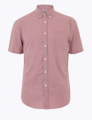 m&s mens short sleeve casual shirts