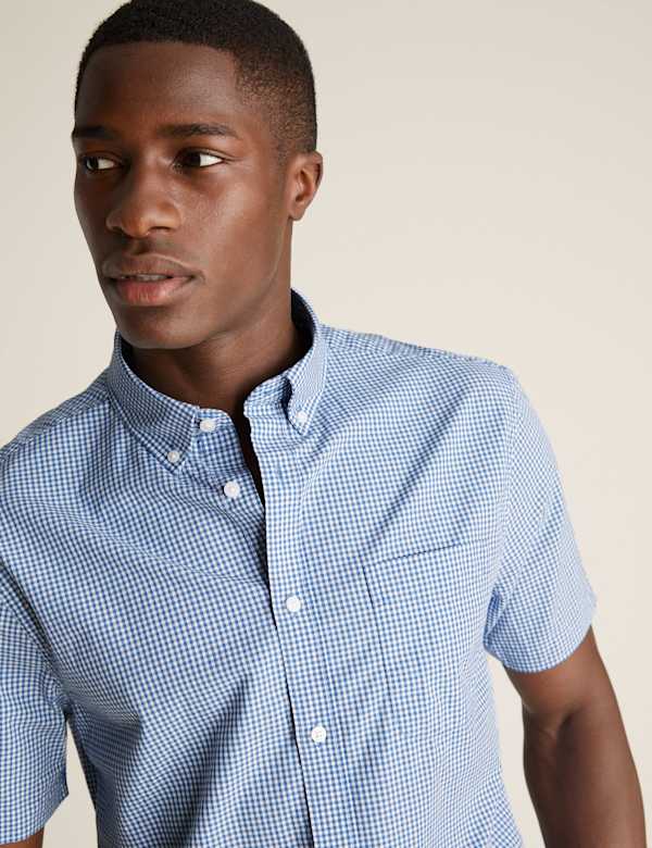 Laundered Cotton Regular Fit Checked Shirt