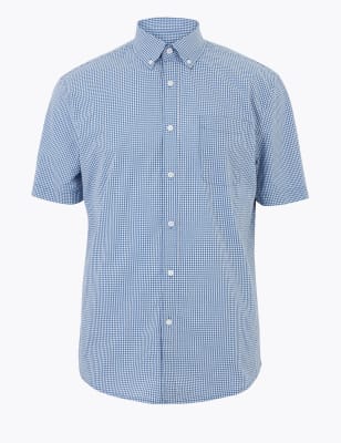 m&s mens short sleeve casual shirts