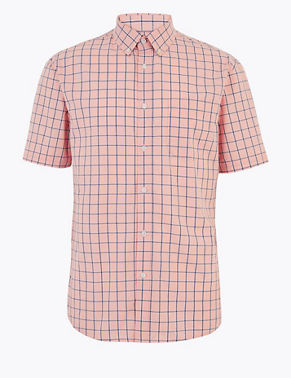 Laundered Cotton Checked Shirt