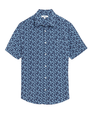 

M&S Collection Camisa con estampado de palmerasMens - Coral Mix, Coral Mix
